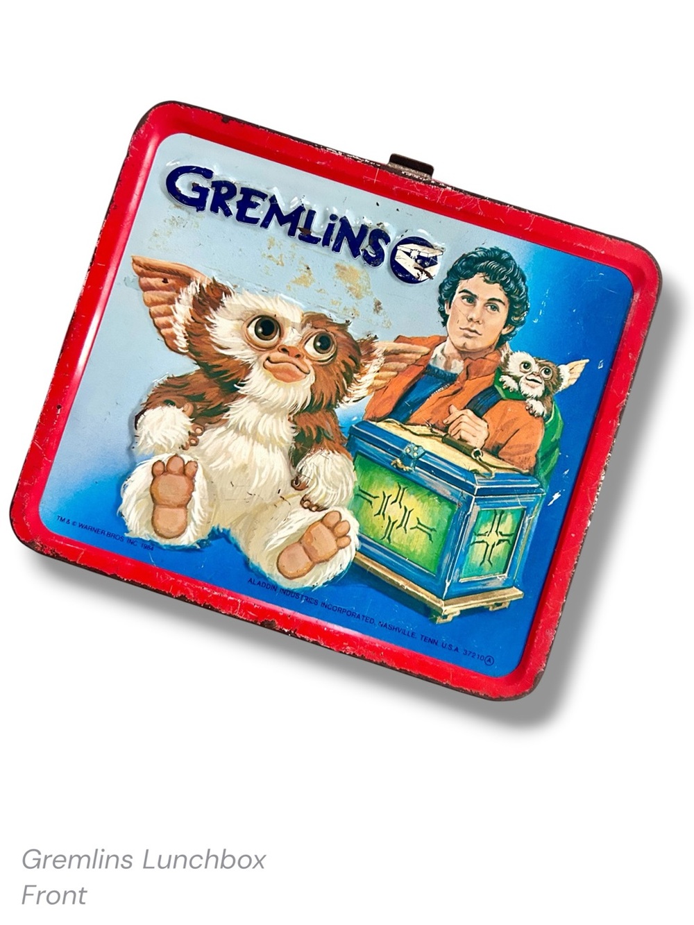 1984 Vintage Gremlins Metal Lunchbox Aladdin Gizmo Warner Bros Movie Collectible